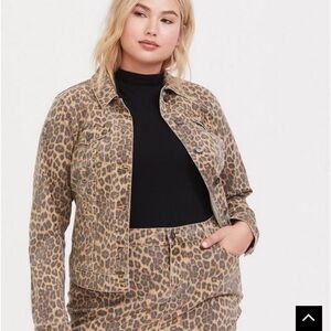 Torrid leopard denim jacket